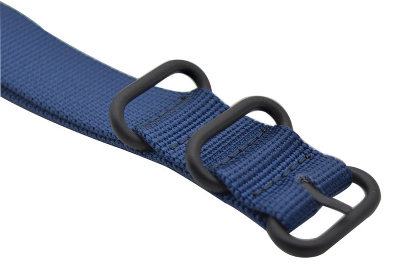 ArtStyle Watch Band with Ballistic Nylon Material Strap and High-End Black Buckle (Matte Finish Buckle) (Blue, 20mm) - Image 3